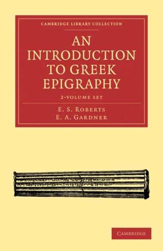 An Introduction to Greek Epigraphy 2 Volume Paperback Set