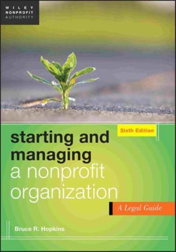 Starting and Managing a Nonprofit Organization