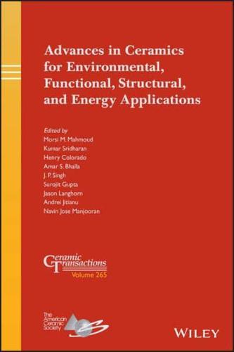 Advances in Ceramics for Environmental, Functional, Structural and Energy Applications
