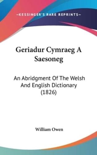 Geriadur Cymraeg A Saesoneg