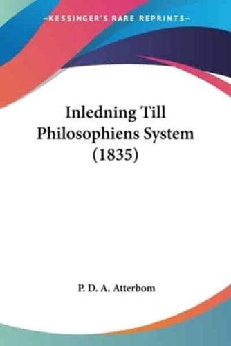 Inledning Till Philosophiens System (1835)