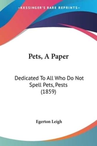 Pets, A Paper