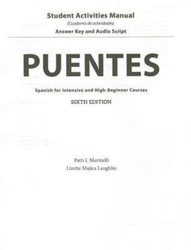 Sam Answer Key & Audioscript for Marinelli/Laughlin's Puentes, 6th