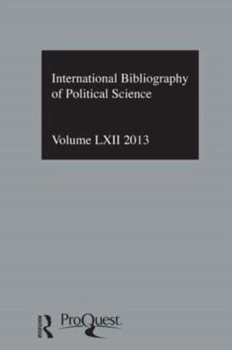 Political Science. Volume LXII 2013