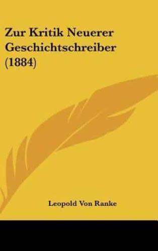 Zur Kritik Neuerer Geschichtschreiber (1884)