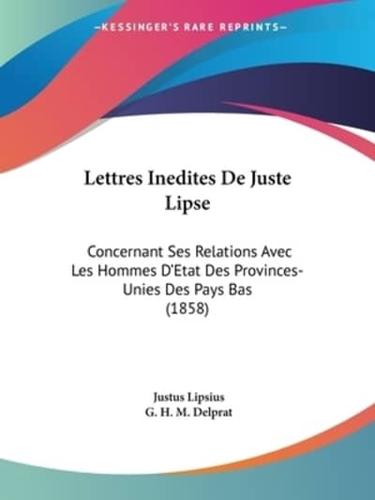 Lettres Inedites De Juste Lipse