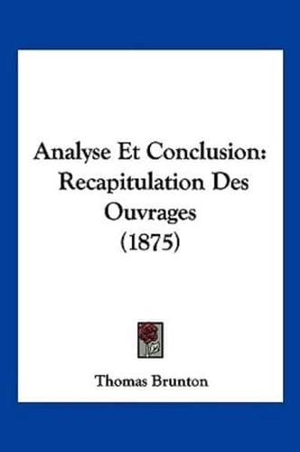 Analyse Et Conclusion