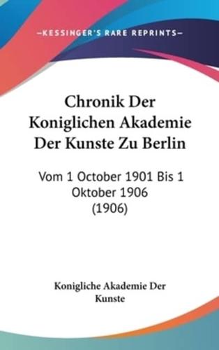 Chronik Der Koniglichen Akademie Der Kunste Zu Berlin