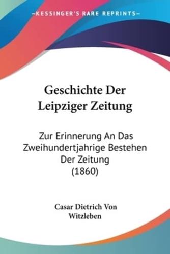 Geschichte Der Leipziger Zeitung