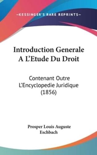 Introduction Generale a l'Etude Du Droit
