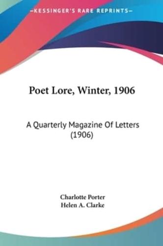 Poet Lore, Winter, 1906