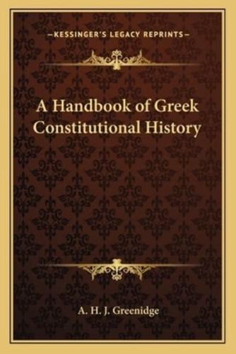 A Handbook of Greek Constitutional History