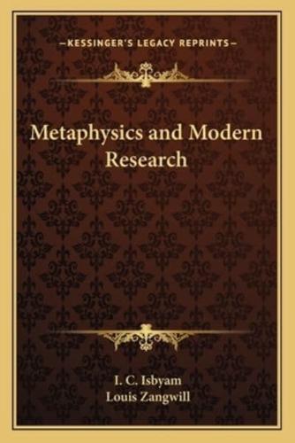 Metaphysics and Modern Research
