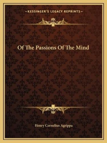 Of The Passions Of The Mind