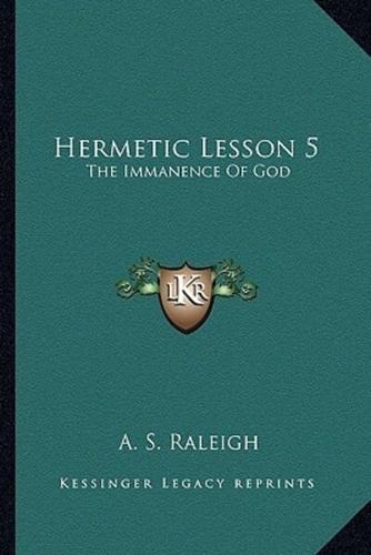 Hermetic Lesson 5