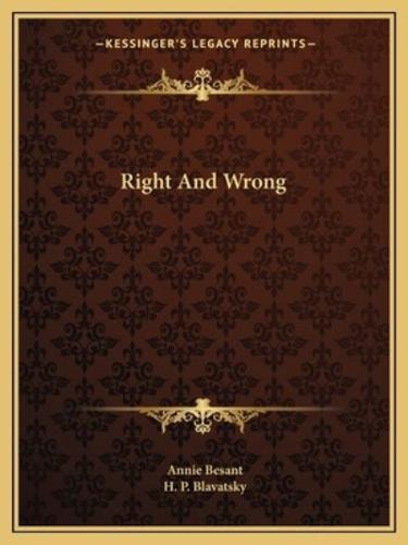 Right And Wrong