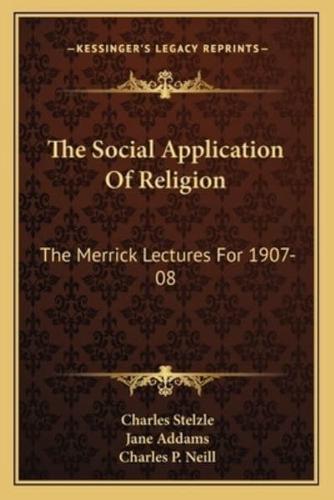 The Social Application Of Religion