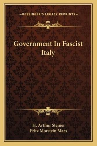 Government In Fascist Italy