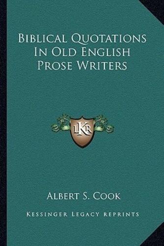 Biblical Quotations In Old English Prose Writers