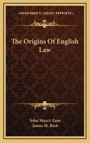 The Origins Of English Law