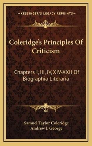 Coleridge's Principles of Criticism