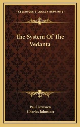 The System Of The Vedanta