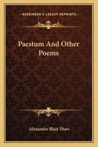 Paestum and Other Poems