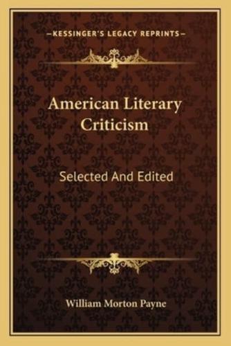 American Literary Criticism