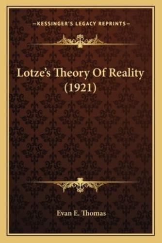Lotze's Theory Of Reality (1921)