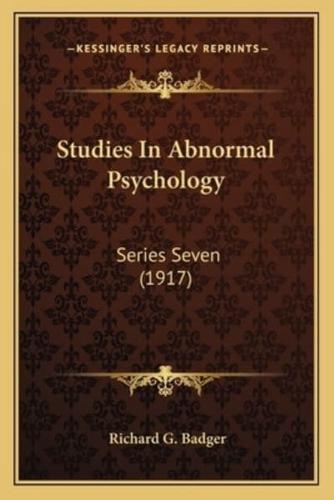 Studies In Abnormal Psychology