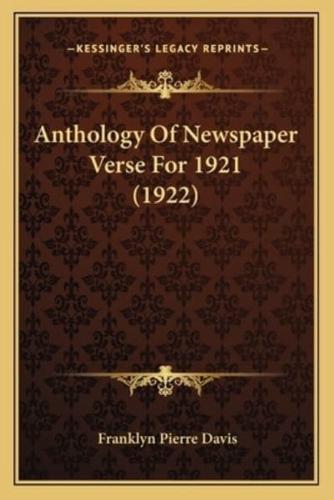 Anthology Of Newspaper Verse For 1921 (1922)