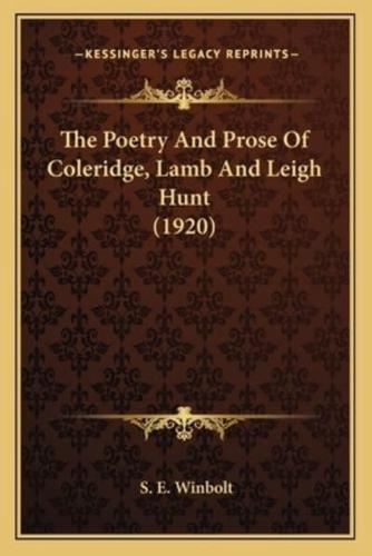 The Poetry And Prose Of Coleridge, Lamb And Leigh Hunt (1920)