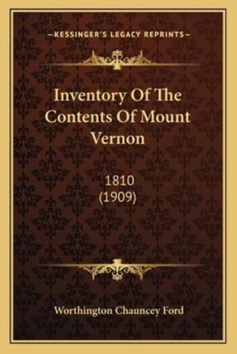 Inventory Of The Contents Of Mount Vernon