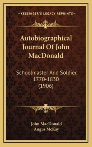 Autobiographical Journal of John MacDonald