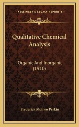 Qualitative Chemical Analysis