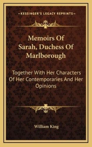 Memoirs Of Sarah, Duchess Of Marlborough