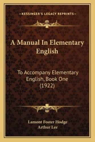 A Manual In Elementary English