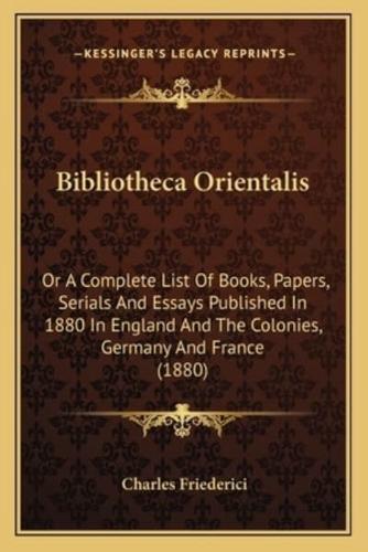 Bibliotheca Orientalis