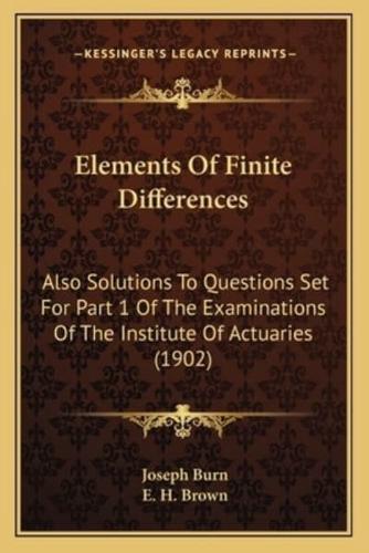 Elements Of Finite Differences
