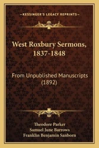 West Roxbury Sermons, 1837-1848