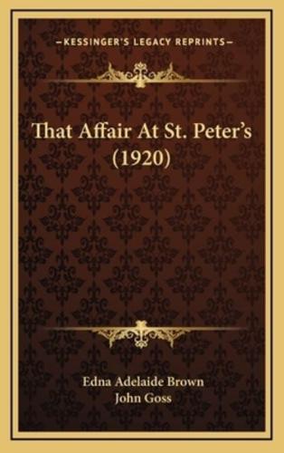 That Affair at St. Peter's (1920)