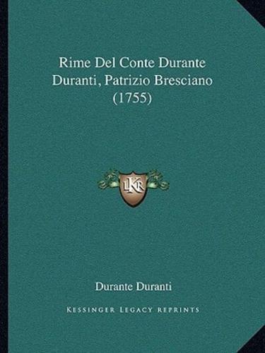 Rime Del Conte Durante Duranti, Patrizio Bresciano (1755)