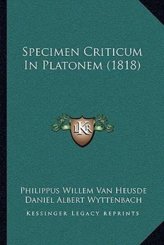 Specimen Criticum In Platonem (1818)