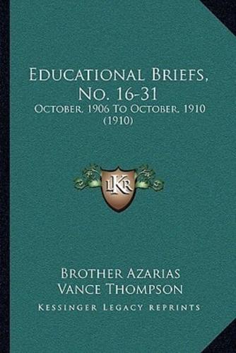 Educational Briefs, No. 16-31