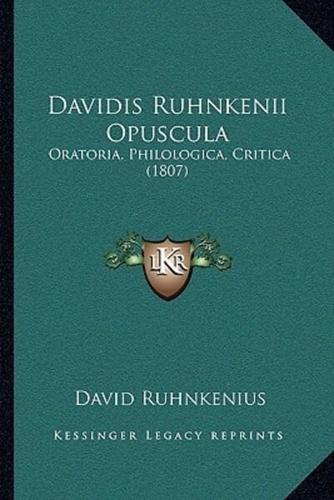 Davidis Ruhnkenii Opuscula