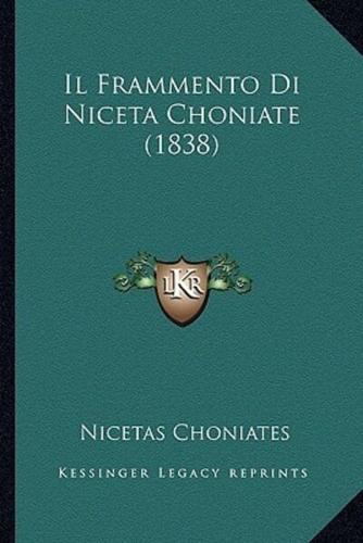 Il Frammento Di Niceta Choniate (1838)