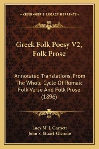 Greek Folk Poesy V2, Folk Prose