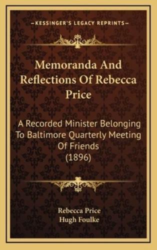 Memoranda And Reflections Of Rebecca Price