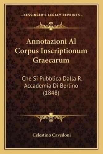 Annotazioni Al Corpus Inscriptionum Graecarum