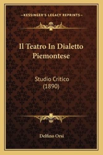 Il Teatro In Dialetto Piemontese